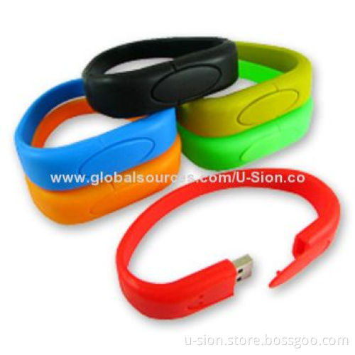Wristband USB Flash Drives with 125MB to 32GB Memory Capacity, Customized Logos Available